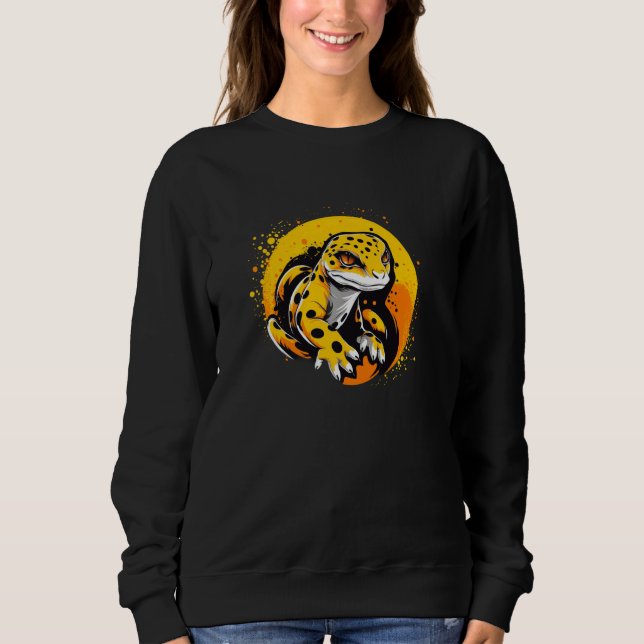 Sweatshirt Leopard Gecko Colorful 80s Pop Art Lizard Reptile (Devant)