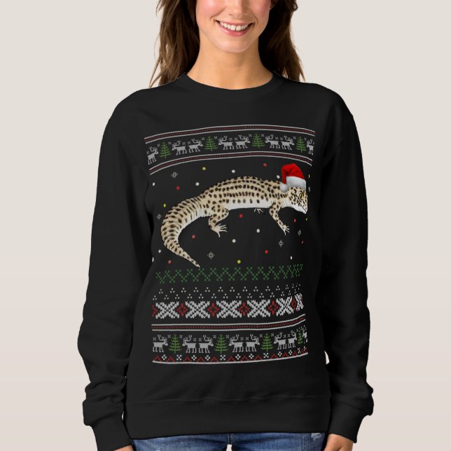 Sweatshirt Leopard Gecko laide de Noël (Devant)