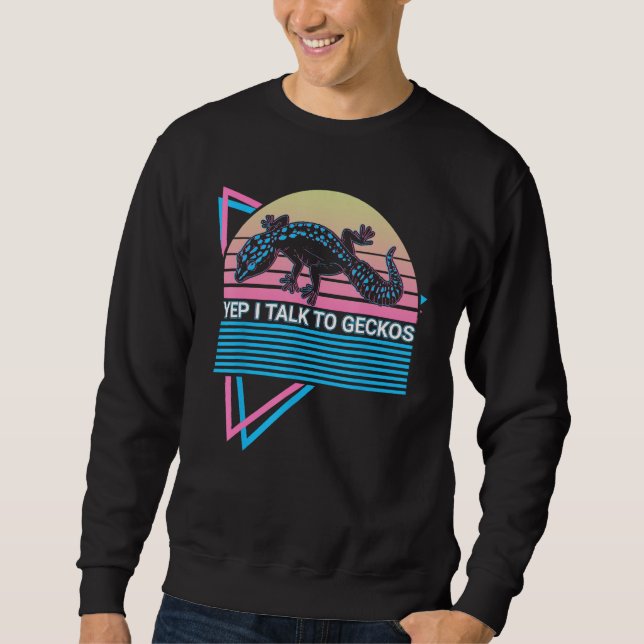 Sweatshirt Leopard Gecko Retro Yep I Talk To Geckos (Devant)