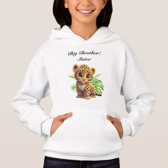 Sweatshirt Léopard Grande Sœur Grand Frère Sauvage (Devant)