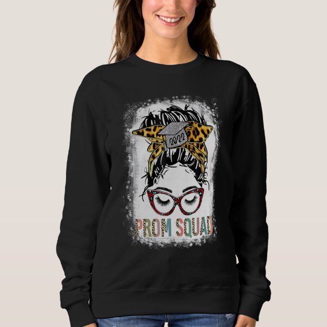 Sweatshirt Leopard Graphic Prom Squad 2022 Grad Grad Gradua (Devant)