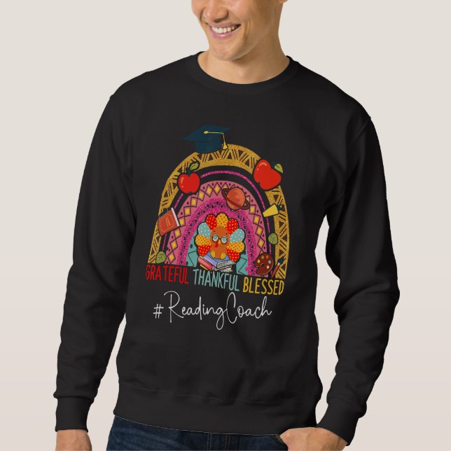 Sweatshirt Leopard Grateful Reading Coach Rainbow (Devant)
