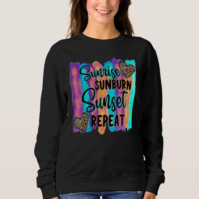 Sweatshirt Leopard Heure d'été Sunrise Sunburn Sunset Répéter (Devant)