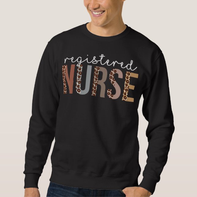 Sweatshirt Leopard Infirmière inscrite Appréciation Soins de  (Devant)