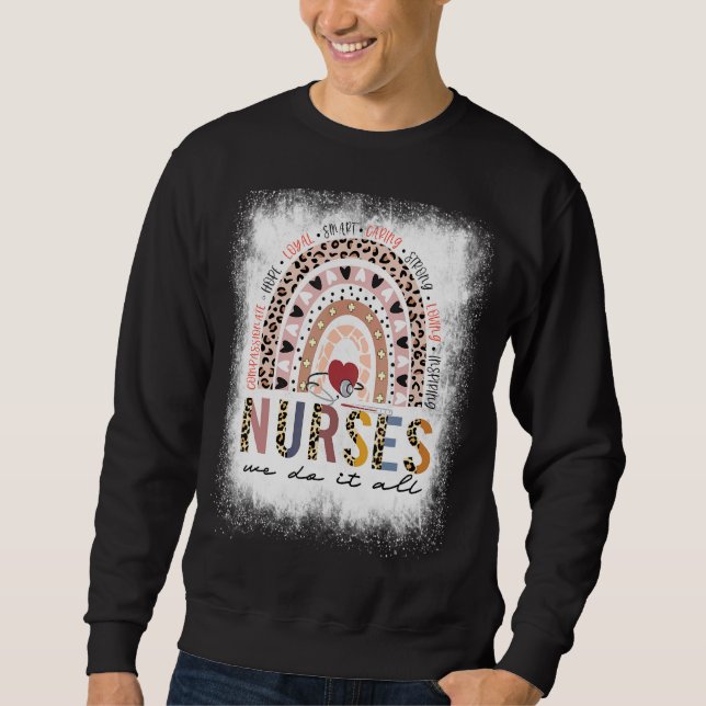 Sweatshirt Léopard Léopard Rainbow Nurse Nous Le Faisons Tout (Devant)