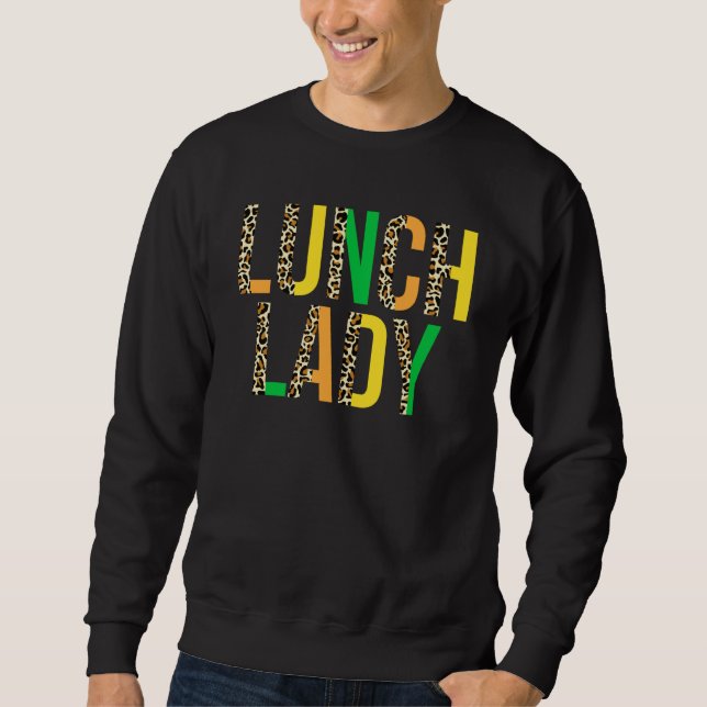 Sweatshirt Leopard Lucky Lunch Lady St Patrick's Day Cafeteri (Devant)