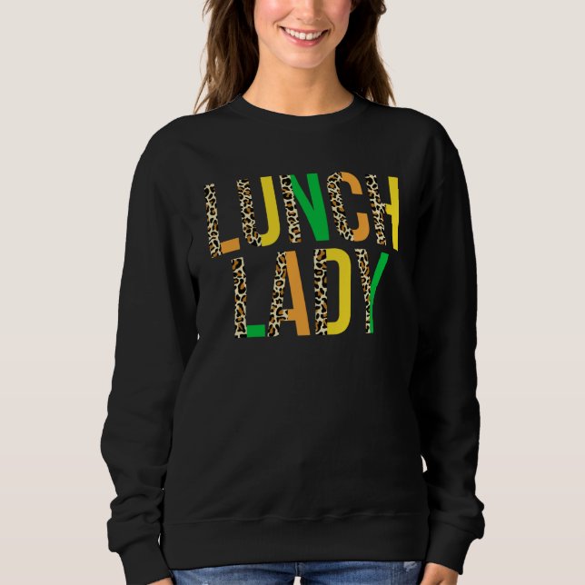 Sweatshirt Leopard Lucky Lunch Lady St Patrick's Day Cafeteri (Devant)