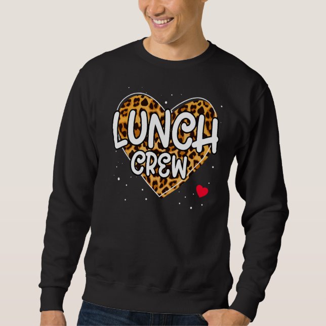 Sweatshirt Leopard Lunch Crew Group Matching School Cafeteria (Devant)