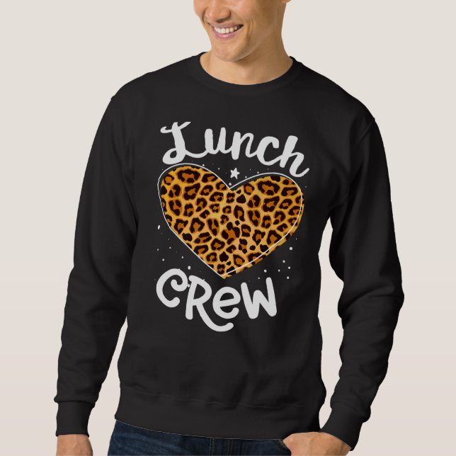 Sweatshirt Leopard Lunch Crew Group Matching School Cafeteria (Devant)