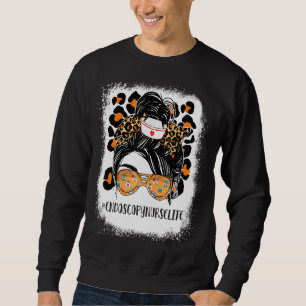 Sweatshirt Leopard Messy Bun Cheveux Femme Endoscopie Nurse L
