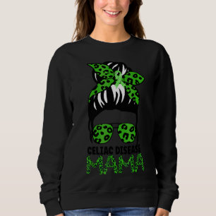 Sweatshirt Leopard Messy Cheveux Bun Céliaque Sensibilisation