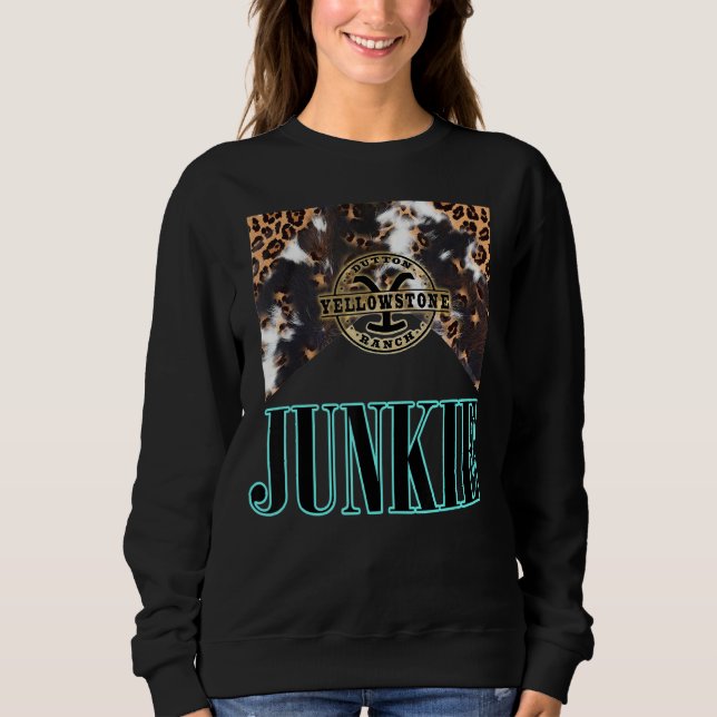 Sweatshirt Leopard occidental Yellowstone Junkie (Devant)