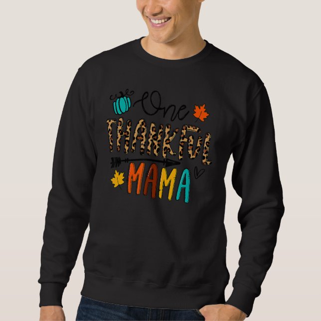 Sweatshirt Leopard One Thanksgiving Mama (Devant)