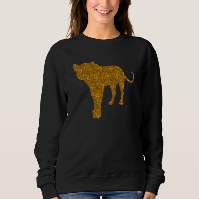 Sweatshirt Leopard Pour Femmes Fille Panther Animal Gros Chat (Devant)