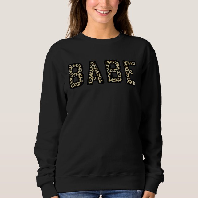 Sweatshirt Leopard Print Babe Bridal Bachelorette Party Match (Devant)