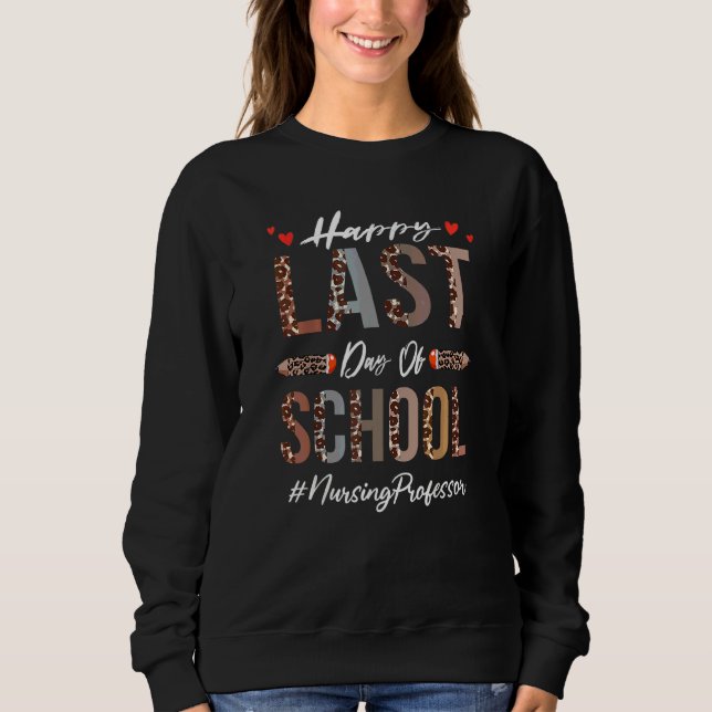 Sweatshirt Leopard Professeur De Soins Infirmiers Joyeux Dern (Devant)