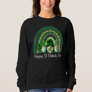 Sweatshirt Leopard Rainbow Gnome Happy St Patricks Day Family