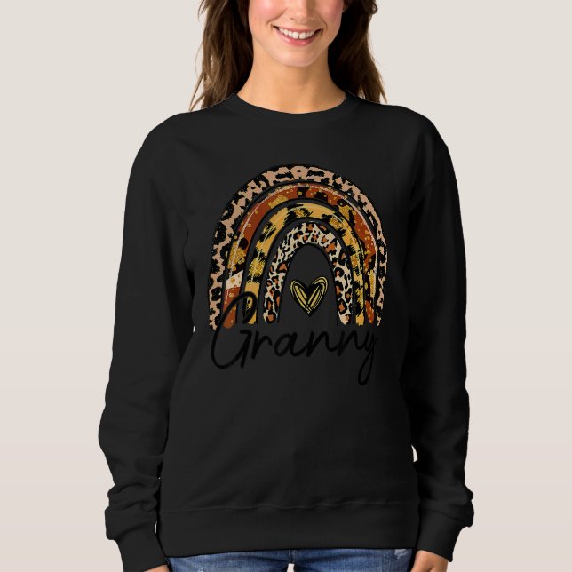 Sweatshirt Leopard Rainbow Granny Blessé Granny Fall Thanksg (Devant)
