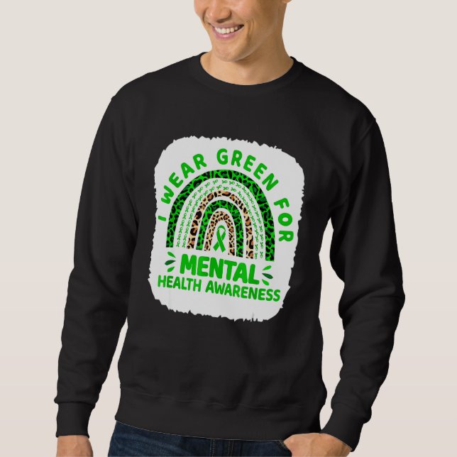 Sweatshirt Leopard Rainbow Je Porte Le Vert Pour La Santé Men (Devant)