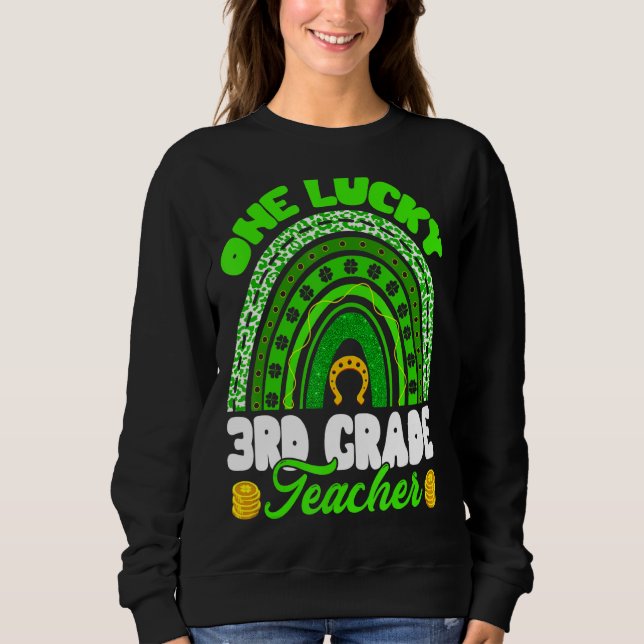 Sweatshirt Leopard Rainbow One Lucky 3e année enseignant St P (Devant)