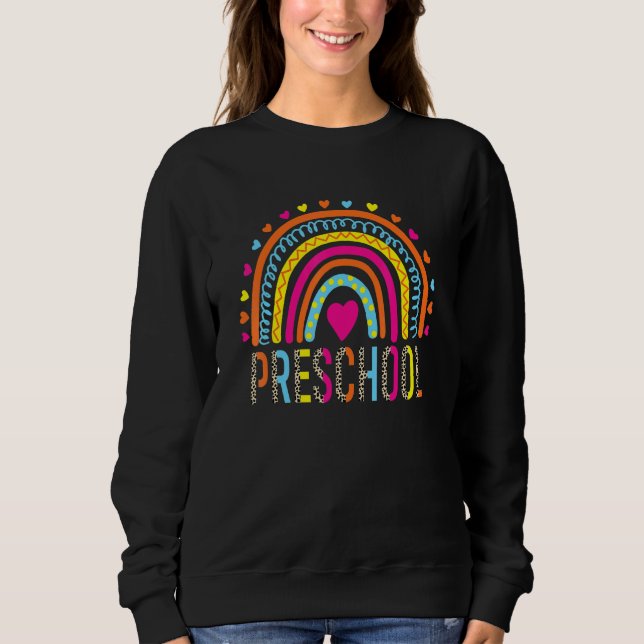 Sweatshirt Leopard Rainbow, Professeur À L'École Préscolaire (Devant)