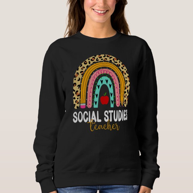 Sweatshirt Leopard Rainbow, Professeur En Études Sociales (Devant)