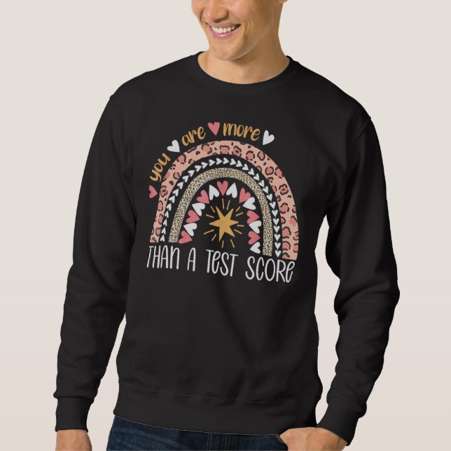 Sweatshirt Leopard Rainbow Vous Êtes Plus Qu'Un Test Score Te (Devant)