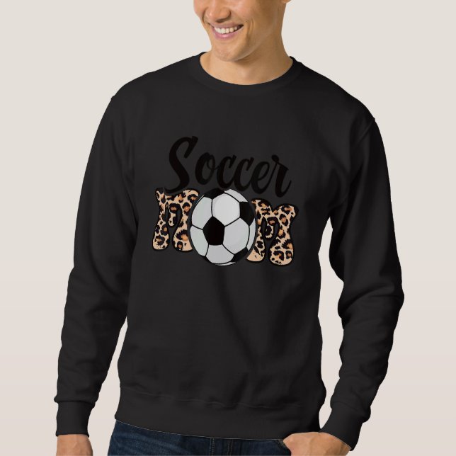 Sweatshirt Leopard Soccer Mom     Soccer Ball Mom Mother's Da (Devant)