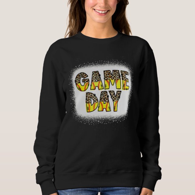 Sweatshirt Leopard Softball Jour Vibes Softball Maman Softbal (Devant)