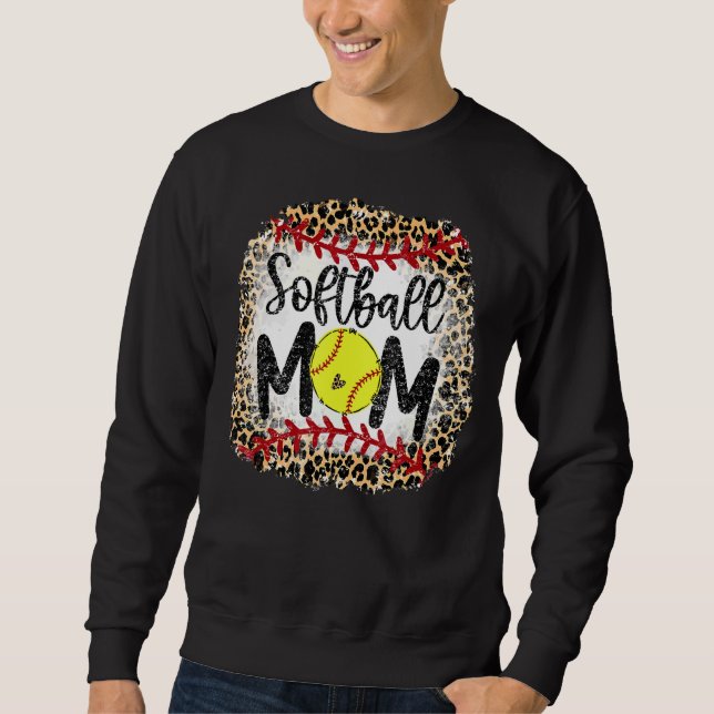Sweatshirt Leopard Softball Maman Softball Jour Vibes Mothe (Devant)