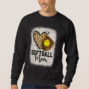 Sweatshirt Leopard Softball Maman Softball Jour Vibes Mothe