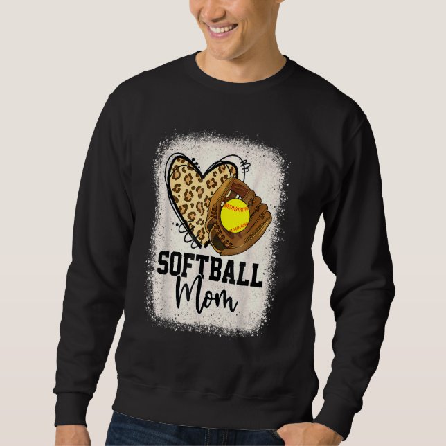 Sweatshirt Leopard Softball Maman Softball Jour Vibes Mothe (Devant)