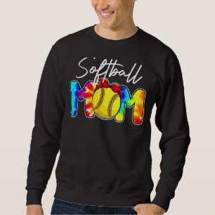 Sweatshirt Leopard Softball Maman Tie Dye Softball Jour Mot