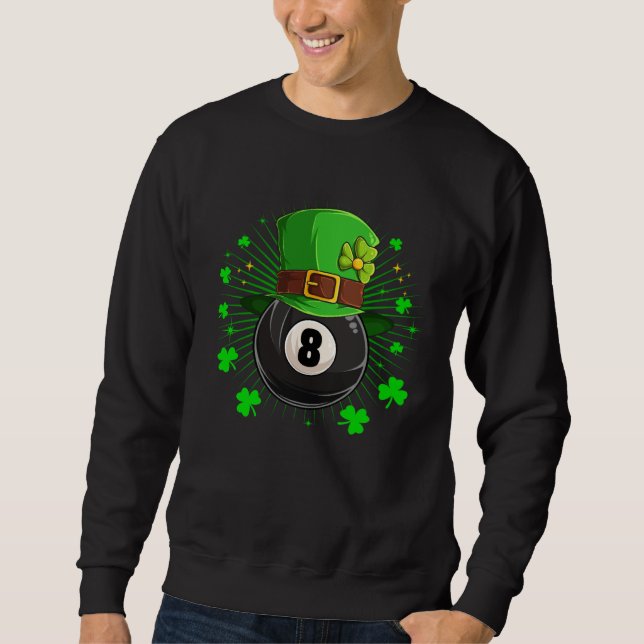 Sweatshirt Leprechaun Billiards Pool St Patricks Day Shamrock (Devant)