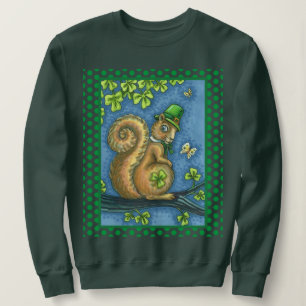 Sweatshirt LEPRECHAUN IRISH SQUIRREL, ST. JOUR DE PATRICK Luc