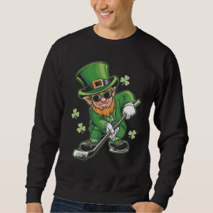 Sweatshirt Leprechaun Jouer Hockey St Patrick's Day Irish