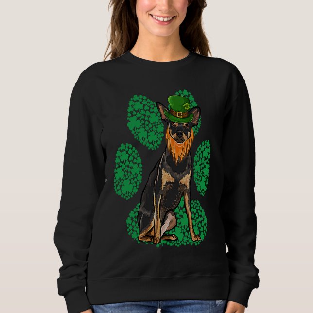 Sweatshirt Leprechaun Miniature Pinscher St Patricks Day Sham (Devant)