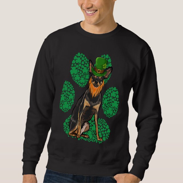 Sweatshirt Leprechaun Miniature Pinscher St Patricks Day Sham (Devant)