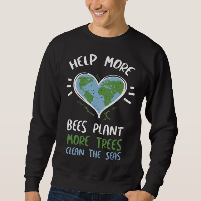 Sweatshirt Les abeilles aident plus d'abeilles à planter plus (Devant)