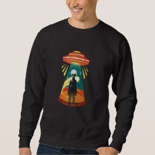 Sweatshirt Les Aliens sont Réel Rétro UFO Skinny Bob Alien