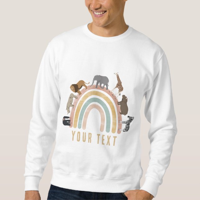 Sweatshirt Les animaux de la jungle arc-en-ciel (Devant)