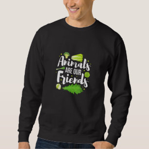 Sweatshirt Les animaux sont nos amis manger des verts aller V