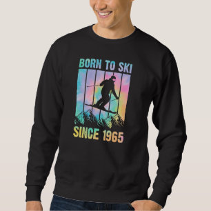 Sweatshirt les années 70 Style Mountain Trip Né À Ski Depuis