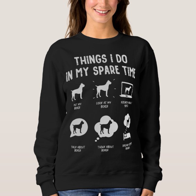 Sweatshirt Les Boxers font temps libre Chien Maman Papa (Devant)