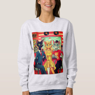 Sweatshirt Les chats adolescents du milieu du siècle en dîner