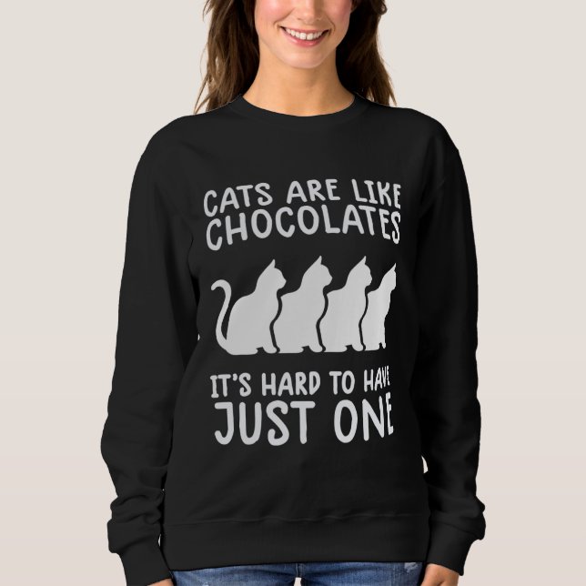 Sweatshirt les chats sont comme des chocolats   chat  Kitty (Devant)
