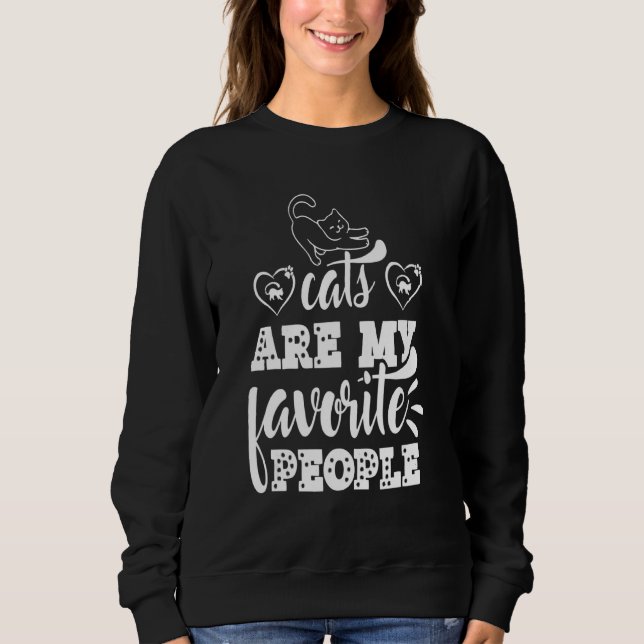 Sweatshirt Les chats sont mes gens préférés Chat Love Chat Pr (Devant)