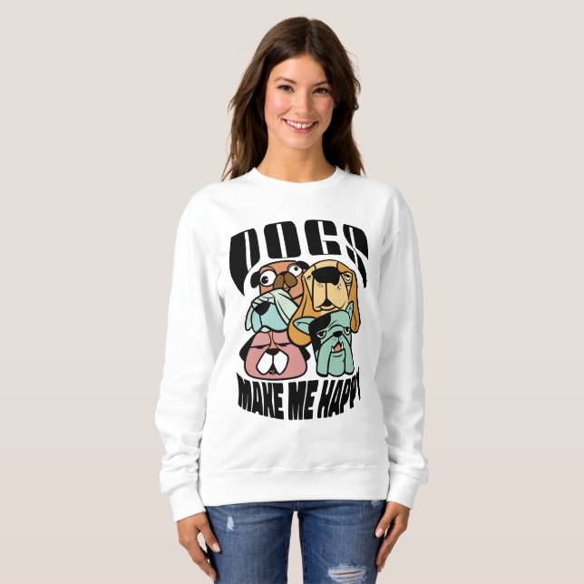 Sweatshirt Les chiens me rendent heureux (Devant entier)