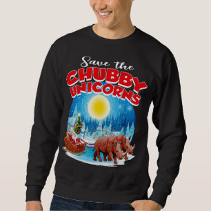 Sweatshirt Les Chubbies Sauvent Le Chubby Unicorns Rhino Noël