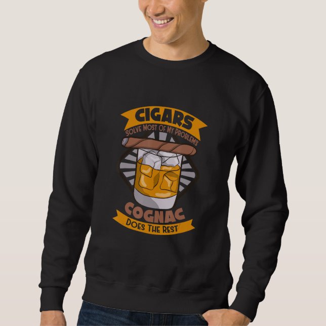 Sweatshirt Les Cigares Résolvent La Plupart De Mes Problèmes  (Devant)